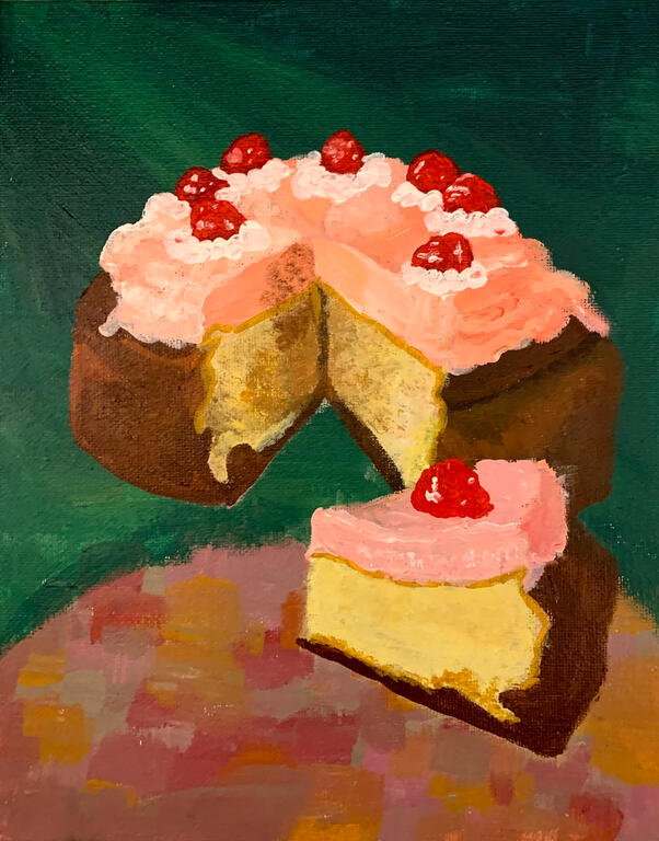 Cake (Acrylic on Canvas Board)