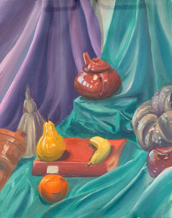 Still Life with Fruit (Oil on Canvas)